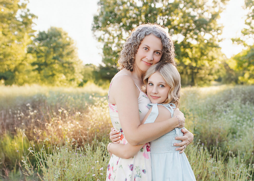 family posing during fall mini session in North Texas